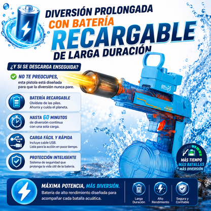 Pistola de Agua Eléctrica con Luces LED